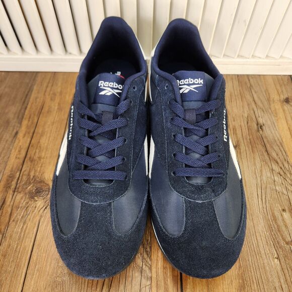 Reebok World 70 Sneaker Mens Sz 10 Navy Blue Suede Retro Lace Up Lifestyle Shoes